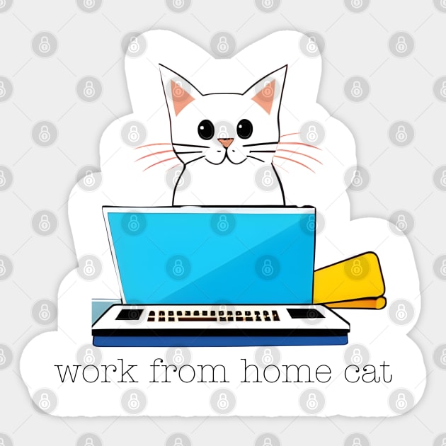 Wfh Cat Sticker by geeklyshirts